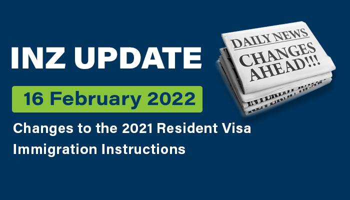 Changes to the 2021 Resident Visa Immigration Instructions