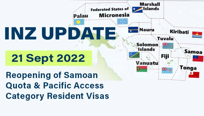 Reopening of Samoan Quota & Pacific Access Category Resident Visas