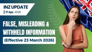 INZ false misleading information update 2026